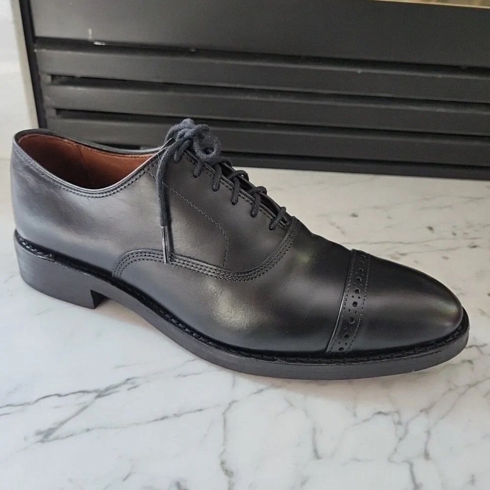 Allen Edmonds 5710 Fifth Avenue Black Cap Toe Oxfords Mens 8 D Dainite Box Trees